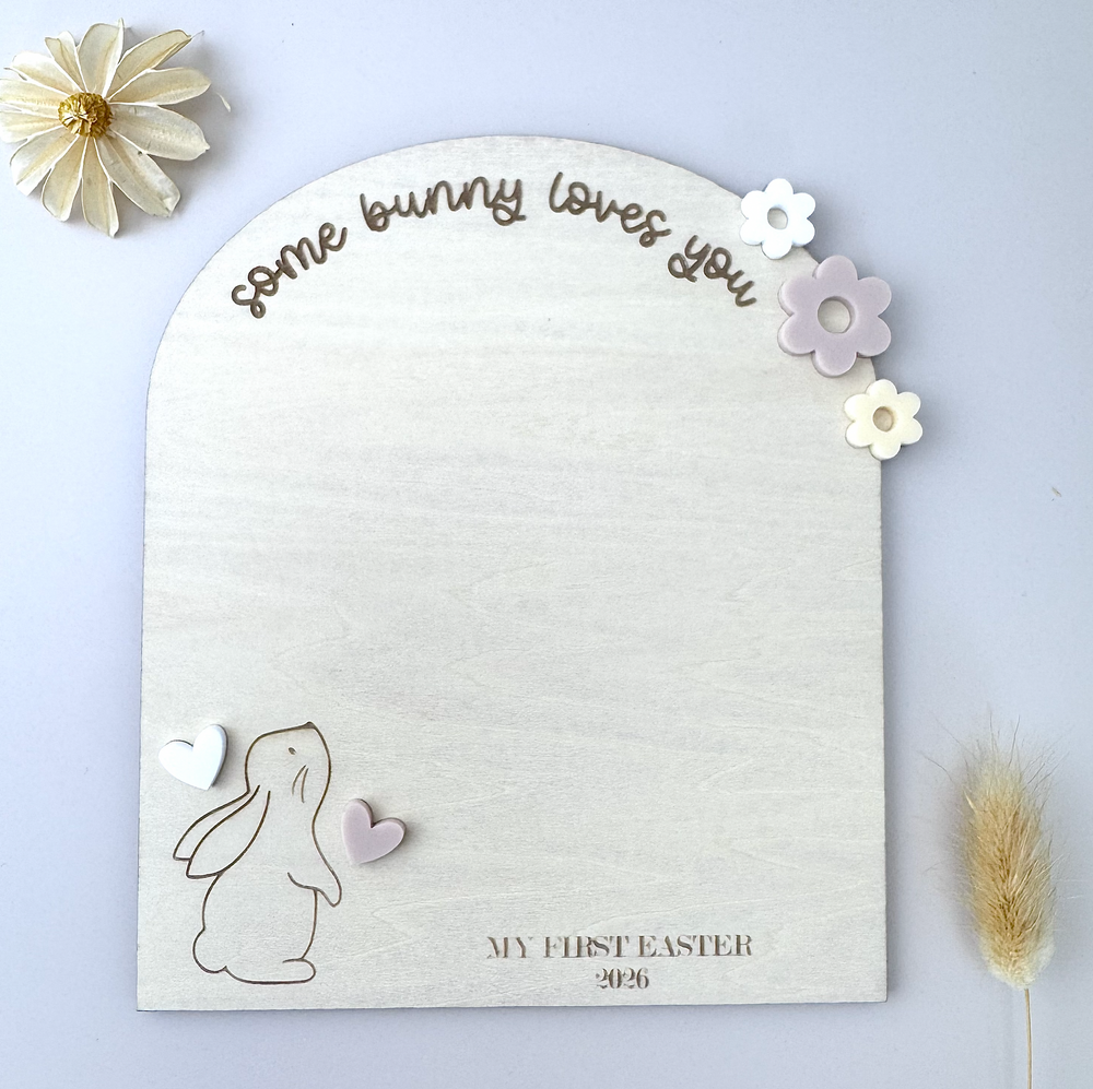Some Bunny Loves You Baby's First Easter Handprint Plaque - Luma Light