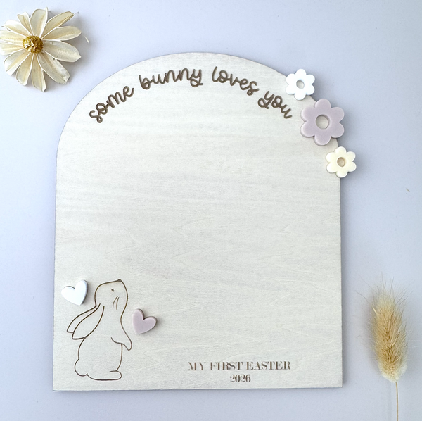 Some Bunny Loves You Baby's First Easter Handprint Plaque - Luma Light