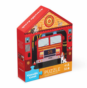Flat House Puzzle 50 pc - Fire House - Crocodile Creek