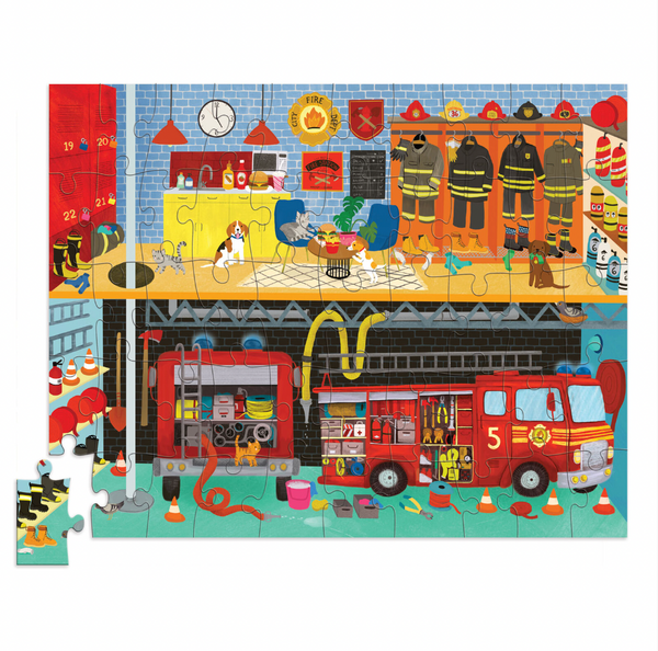 Flat House Puzzle 50 pc - Fire House - Crocodile Creek