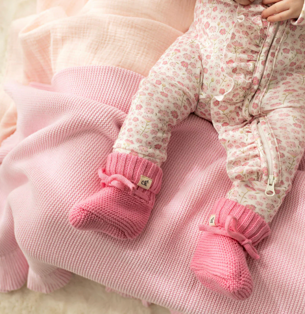 Baby Knit Booties - Rosewater - Confetti Kidz