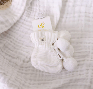 Baby Knit Booties - Milk - Confetti Kidz