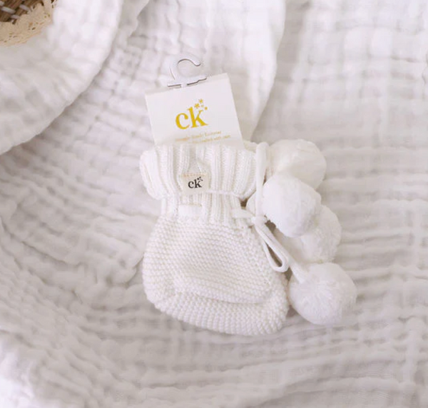 Baby Knit Booties - Milk - Confetti Kidz