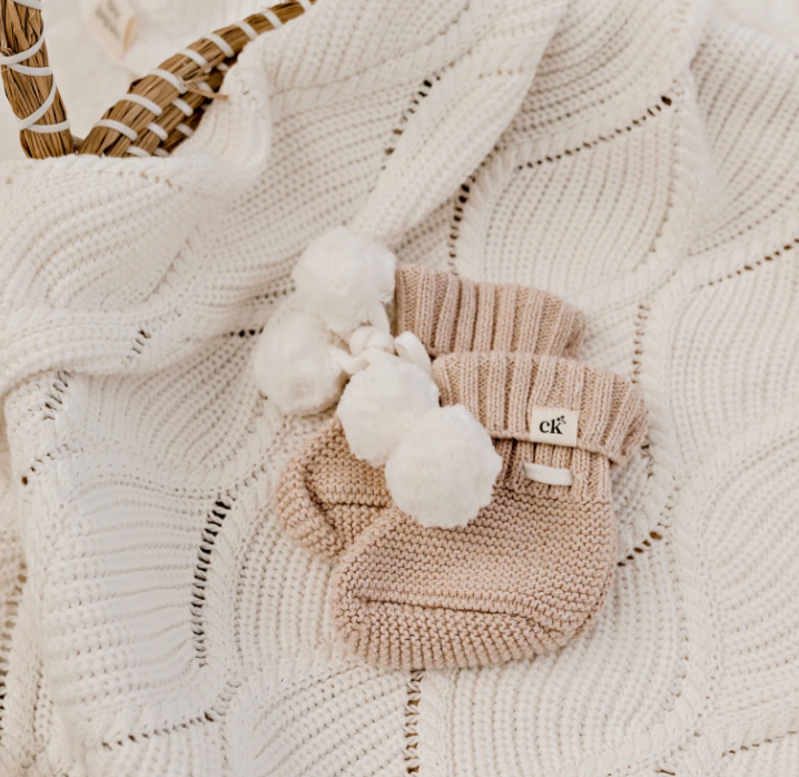 Baby Knit Booties - Biscotti - Confetti Kidz