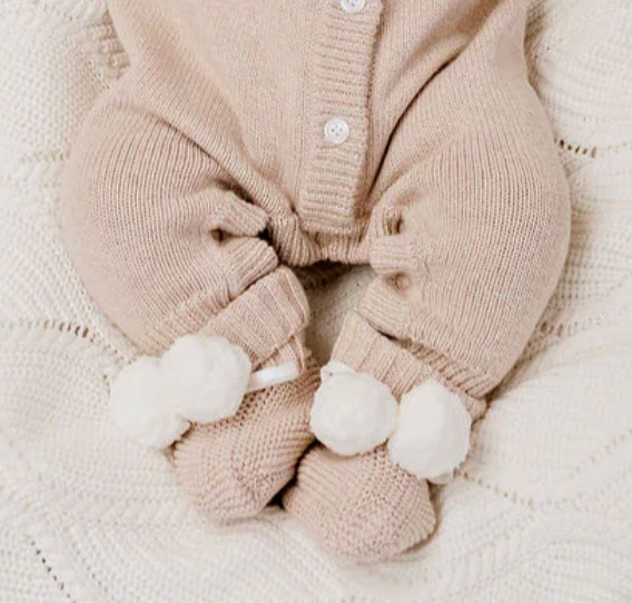 Baby Knit Booties - Biscotti - Confetti Kidz