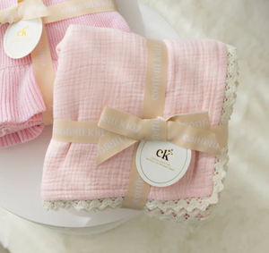 Classic Muslin Blanket - Soft Pink - Confetti Kidz