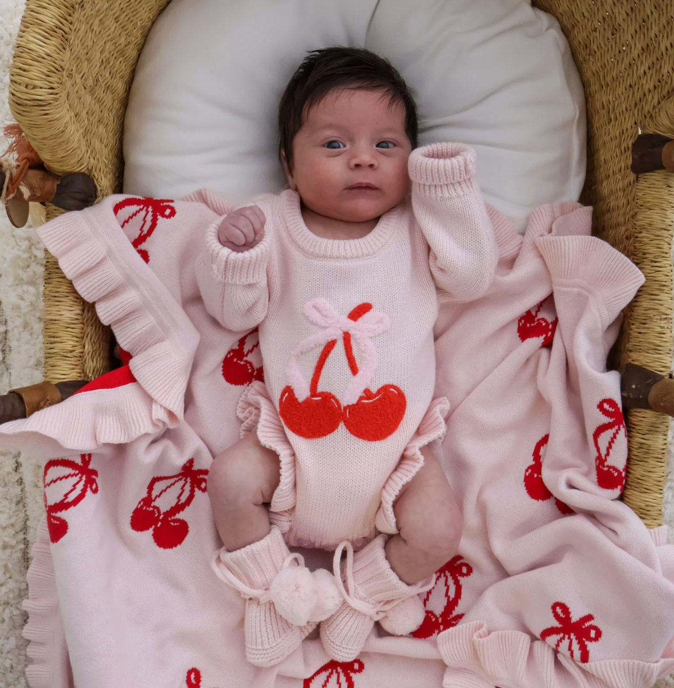 Cherry Bow Frill Romper - Petite & Co