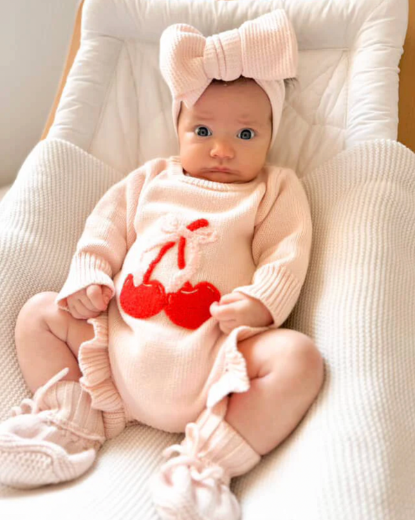 Cherry Bow Frill Romper - Petite & Co