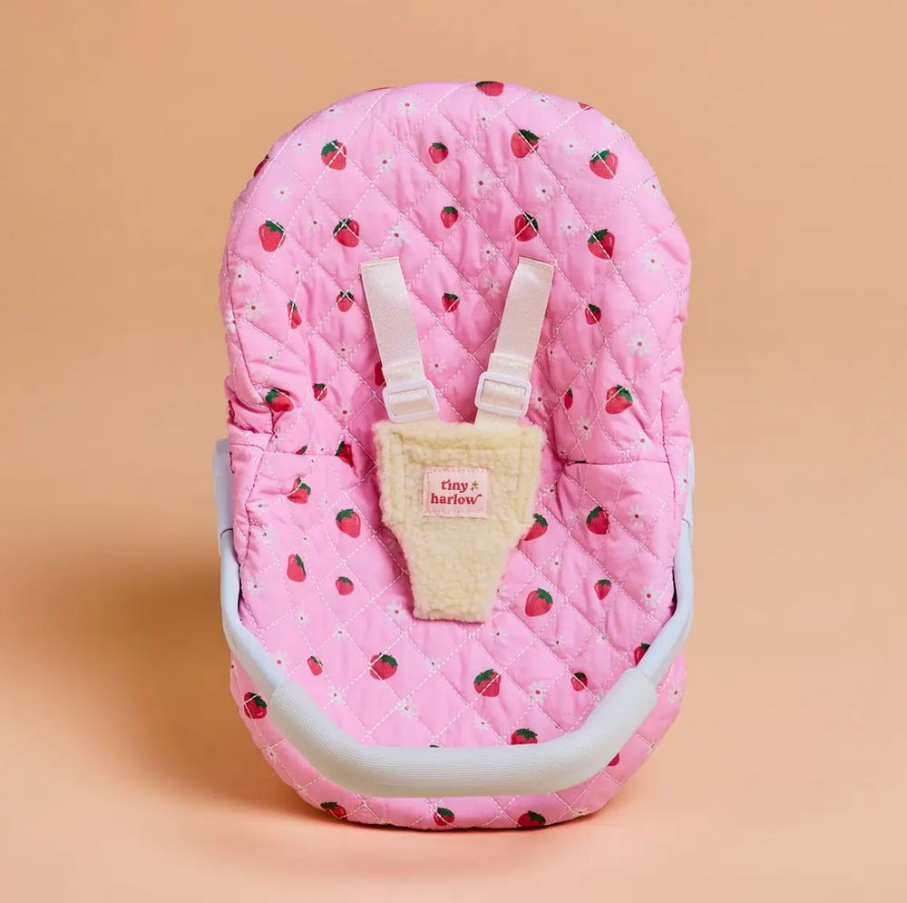 Dolls Car Seat Capsule - Strawberry Picnic - Tiny Harlow