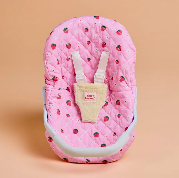 Dolls Car Seat Capsule - Strawberry Picnic - Tiny Harlow