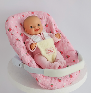 Dolls Car Seat Capsule - Strawberry Picnic - Tiny Harlow