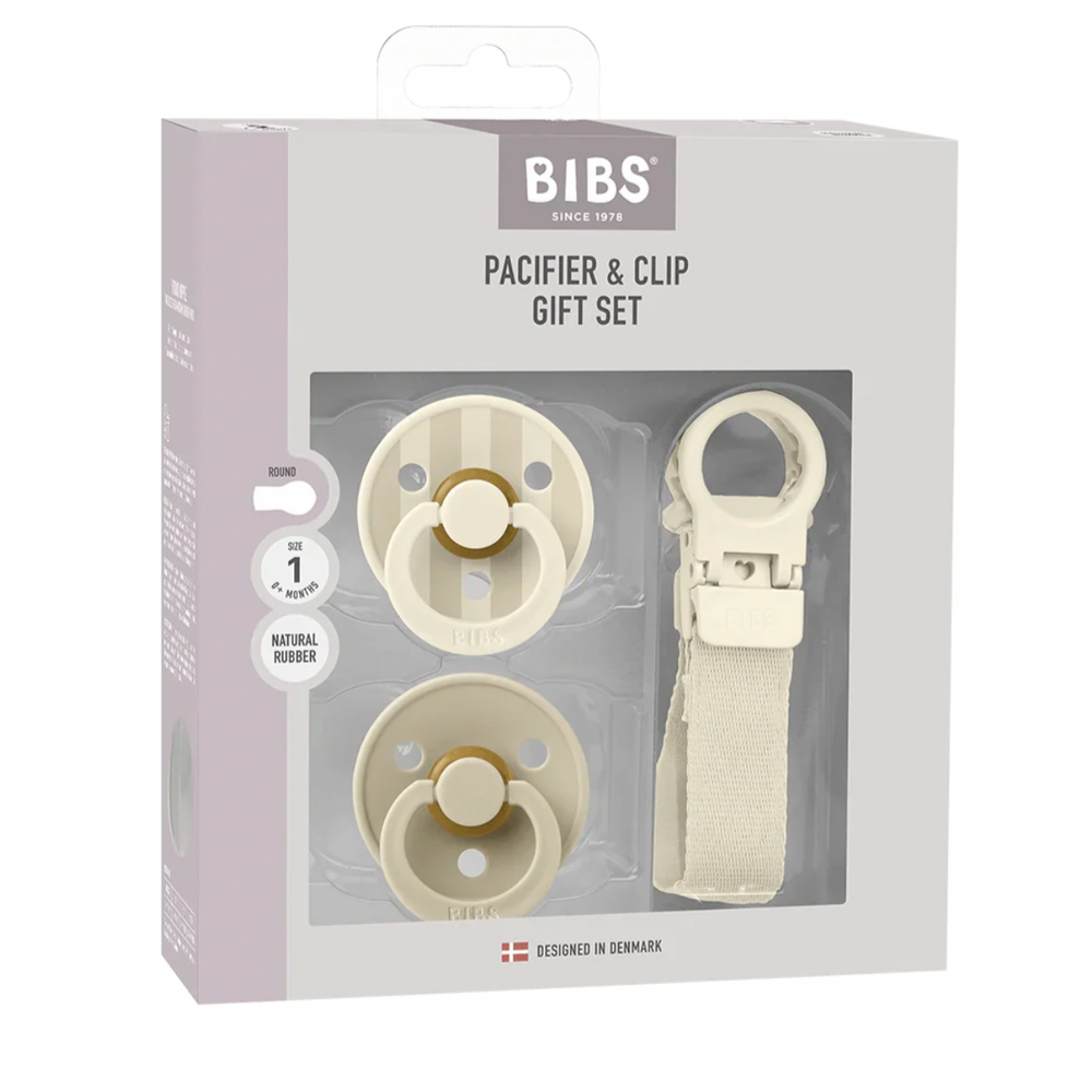 Colour Dummy & Loop Clip Gift Set - Ivory - Bibs Denmark