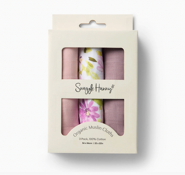 Small Organic Muslin Cloths 3 Pack - Isla/Dusk/Fairytale - Snuggle Hunny