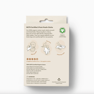 Small Organic Muslin Cloths 3 Pack - Isla/Dusk/Fairytale - Snuggle Hunny