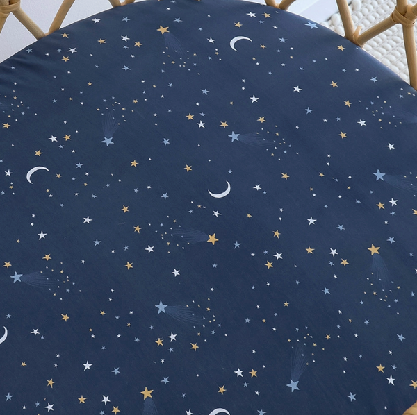 Starry Night Organic Bassinet Sheet / Change Pad Cover - Snuggle Hunny