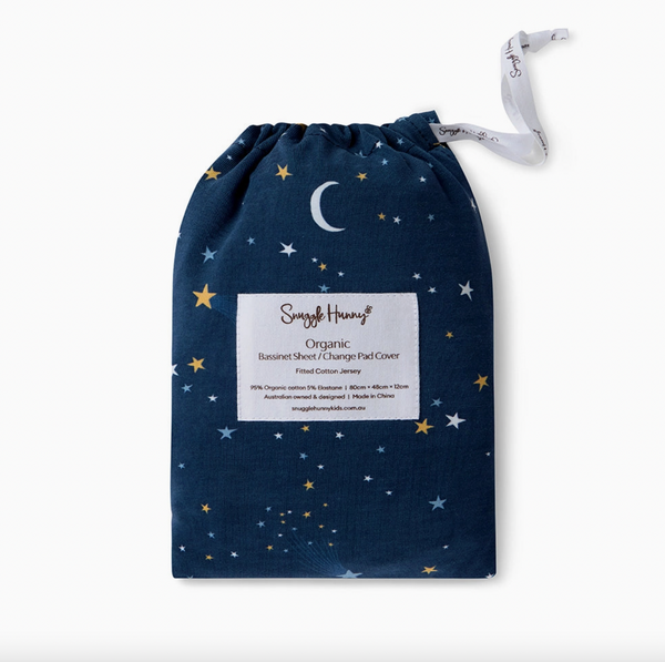 Starry Night Organic Bassinet Sheet / Change Pad Cover - Snuggle Hunny