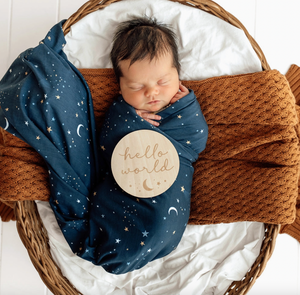 Starry Night Organic Jersey Wrap & Beanie Set - Snuggle Hunny
