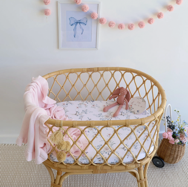 Sweet Swallows Organic Bassinet Sheet / Change Pad Cover - Snuggle Hunny