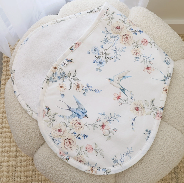 Sweet Swallows Organic Cotton Burp Cloth - Snuggle Hunny