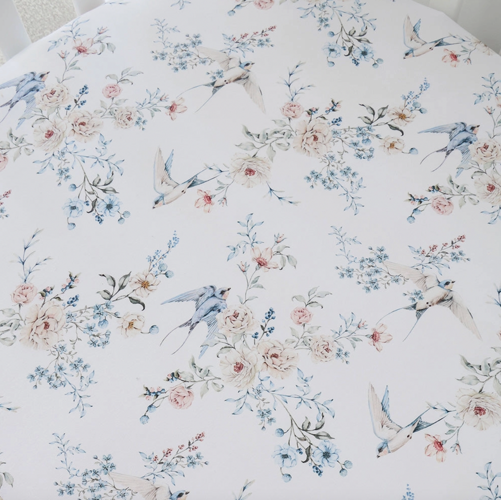 Sweet Swallows Organic Fitted Cot Sheet - Snuggle Hunny