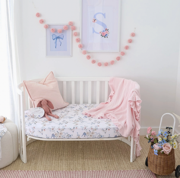 Sweet Swallows Organic Fitted Cot Sheet - Snuggle Hunny
