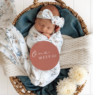 Sweet Swallows Organic Jersey Wrap & Topknot Set - Snuggle Hunny