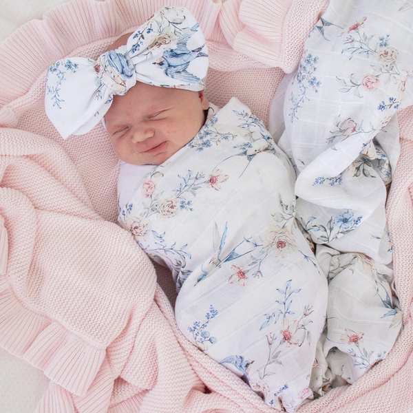 Sweet Swallows Organic Muslin Wrap - Snuggle Hunny
