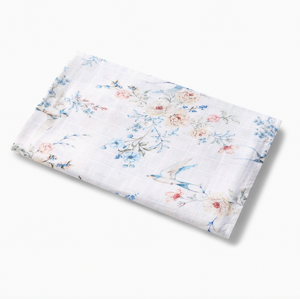 Sweet Swallows Organic Muslin Wrap - Snuggle Hunny