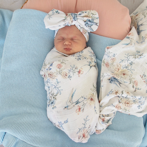 Sweet Swallows Organic Muslin Wrap - Snuggle Hunny