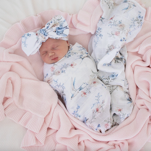 Sweet Swallows Organic Muslin Wrap - Snuggle Hunny