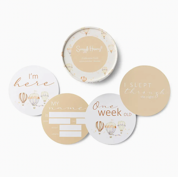 Up & Away & Pebble Reversible Milestone Cards - Snuggle Hunny