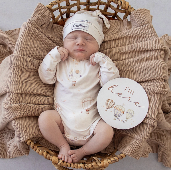 Up & Away & Pebble Reversible Milestone Cards - Snuggle Hunny
