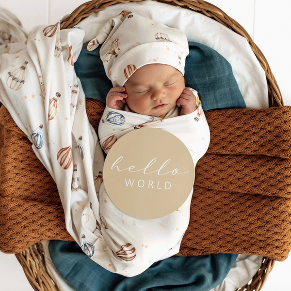 Up & Away & Pebble Reversible Milestone Cards - Snuggle Hunny