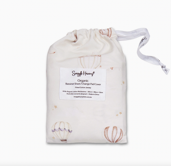 Up & Away Organic Bassinet Sheet / Change Pad Cover - Snuggle Hunny