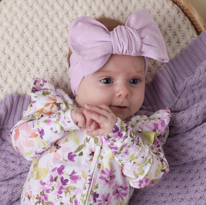 Lilac Organic Oversized Bow - Snuggle Hunny
