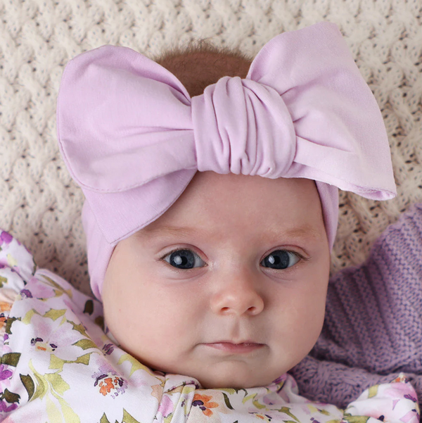 Lilac Organic Oversized Bow - Snuggle Hunny