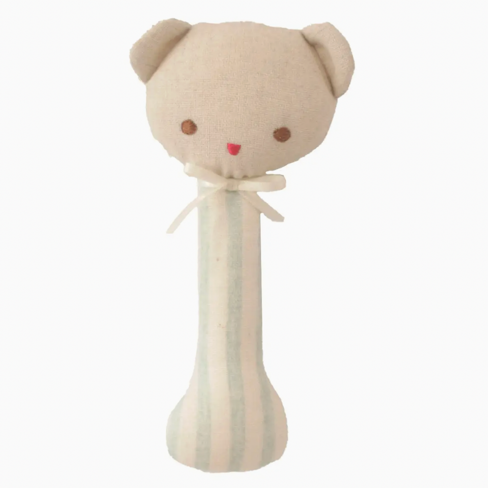 Ted Stick Rattle Sage Stripe - Alimrose