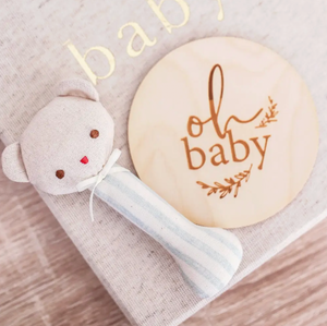 Ted Stick Rattle Sage Stripe - Alimrose