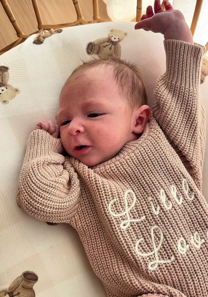 Little Love Knit Romper Biscotti - Confetti Kidz