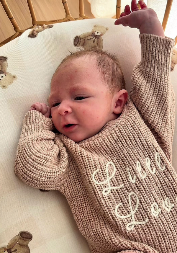 Little Love Knit Romper Biscotti - Confetti Kidz