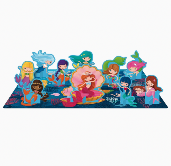 3D Puzzle and Book Set - Learn Numbers Mermaids - Sassi