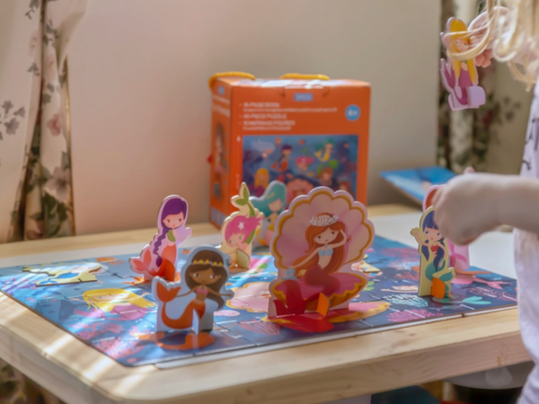 3D Puzzle and Book Set - Learn Numbers Mermaids - Sassi