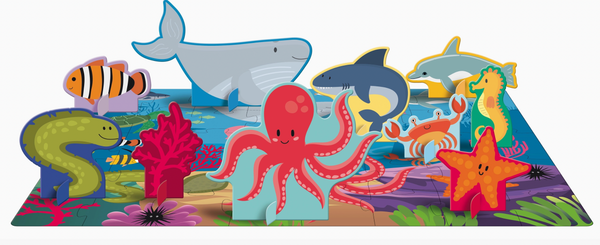 3D Puzzle and Book Set - the Sea - Sassi