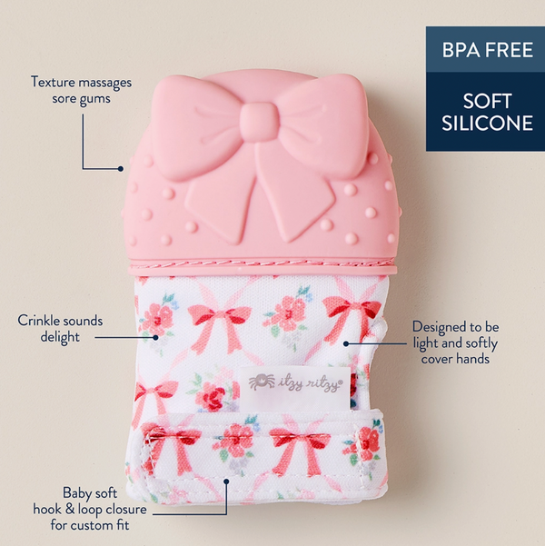 Silicone Teething Mitt - Bow - Itzy Ritzy