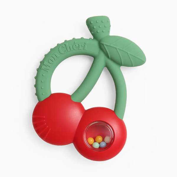 Bitzy Shake - Silicone Teether with Rattle - Cherries - Itzy Ritzy