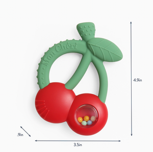 Bitzy Shake - Silicone Teether with Rattle - Cherries - Itzy Ritzy