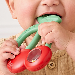 Bitzy Shake - Silicone Teether with Rattle - Cherries - Itzy Ritzy