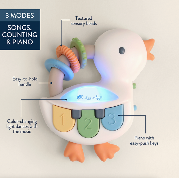 Bitzy Tunes Goose - Light-Up Interactive Piano Toy - Itzy Ritzy