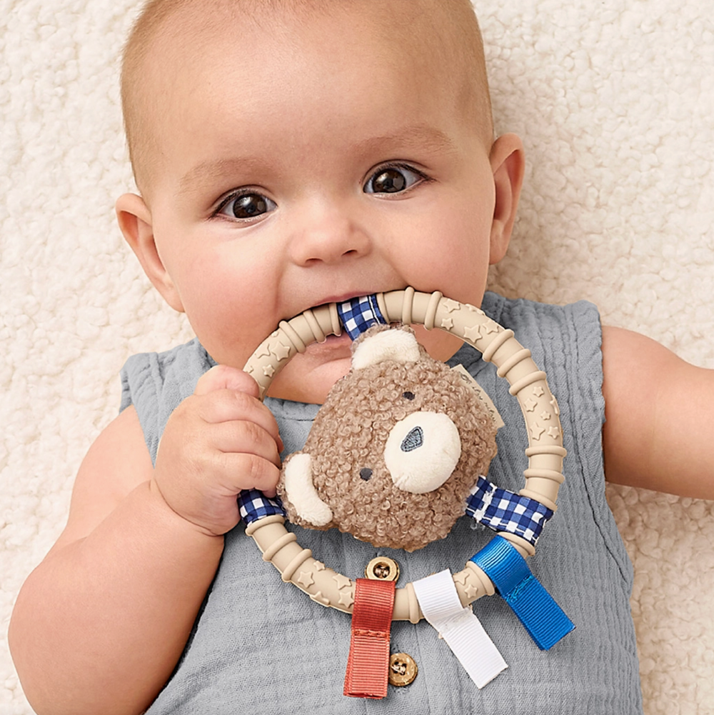 Itzy Ring Pal Silicone Teething Ring - Taupe Bear - Itzy Ritzy