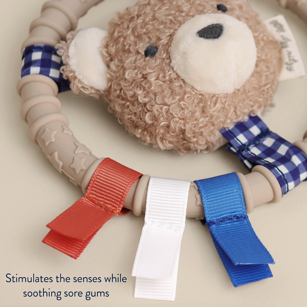Itzy Ring Pal Silicone Teething Ring - Taupe Bear - Itzy Ritzy